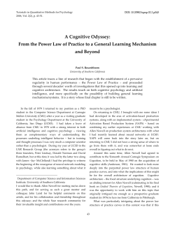 A Cognitive Odyssey - Quantitative Methods for Psychology