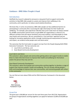 Guidance - BME Older People`s Fund