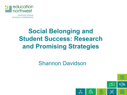 Social Belonging and Student Success