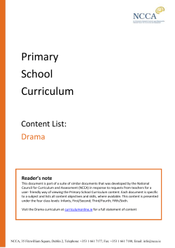 Drama - NCCA Planning Tool