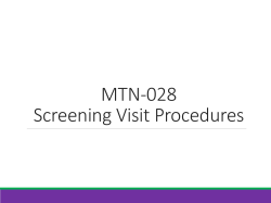 Screening Visit Procedures