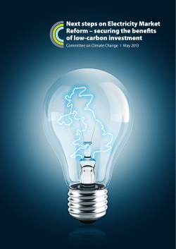 Next steps on Electricity Market Reform