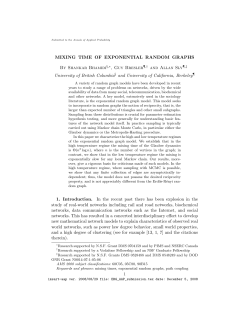 MIXING TIME OF EXPONENTIAL RANDOM GRAPHS By Shankar