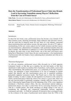 Does the Transformation of Professional Soccer Clubs into Brands