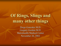 Of Rings, Slings and other things