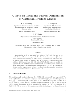 A Note on Total and Paired Domination of - CSE