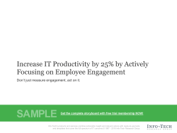 Increase IT Productivity by 25% by Actively Focusing on Employee