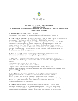 escaya &ldquo;too close?&rdquo; sweepstakes official rules no purchase or