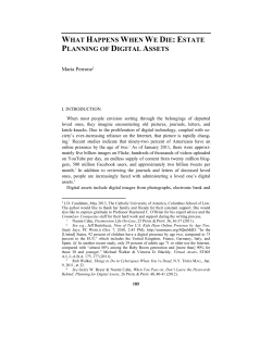 what happens when we die: estate planning of digital assets