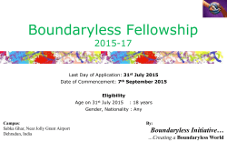 Format: Application for Boundaryless Fellowship 2015-17