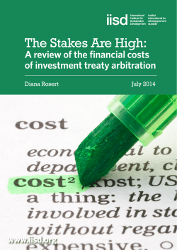 A review of the financial costs of investment treaty arbitration