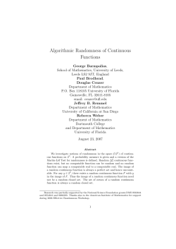 Algorithmic Randomness of Continuous Functions