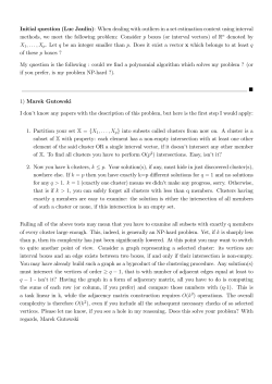 Initial question (Luc Jaulin): When dealing with