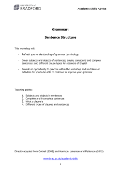 2. Complete and incomplete sentences