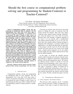 Should the first course in computational problem solving and
