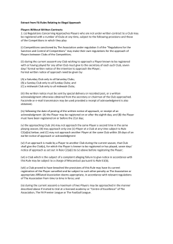 Extract from FA Rules Relating to Illegal Approach Players Without