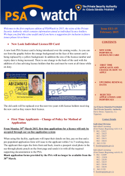Issue EE1-15 February 2015 &bull; New Look Individual Licence/ID Card