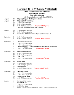 7th Grade Basketball Game and Practice Schedule