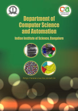Department of Computer Science and Automation Department of