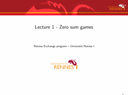 Lecture 1 - Zero sum games