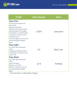 Tariffs Rate amount Note Easy Fine 2,50 &euro; Low price - PC