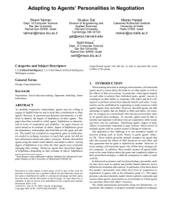 Adapting to Agents` Personalities in Negotiation