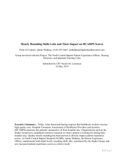 Hourly Rounding Skills Lab and Their Impact on the HCAHPS Scores
