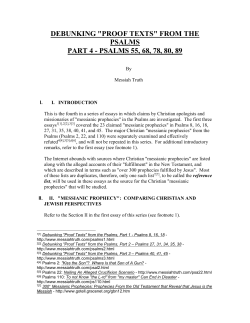 DEBUNKING "PROOF TEXTS" FROM THE PSALMS