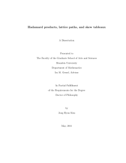 Hadamard products, lattice paths, and skew tableaux