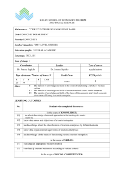 KIELCE SCHOOL OF ECONOMICS TOURISM AND SOCIAL