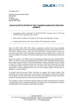 Oilex accepts offer of two Canning Basin Exploration