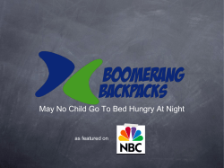 Slide 1 - Boomerang Backpacks