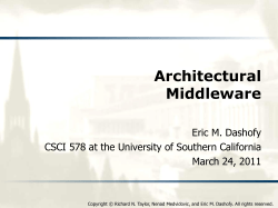 Architectural Middleware - Center for Systems and Software