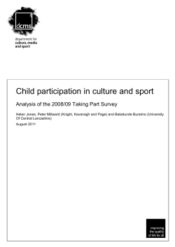Child participation in culture and sport