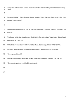 Coping well with advanced cancer: a serial qualitative interview