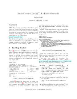 Introduction to Antlr