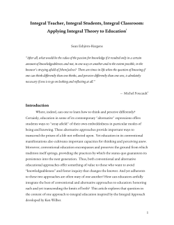 Applying Integral Theory to Education