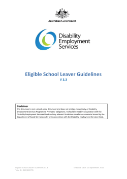 Eligible School Leaver Guidelines DES