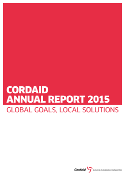 CORDAID ANNUAL REPORT 2015