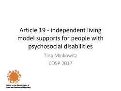 Article 19 - independent living model supports for people