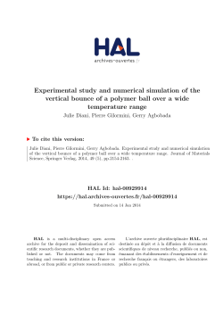Experimental study and numerical simulation of the vertical bounce