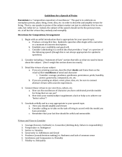 Guidelines for a Speech of Praise or Blame