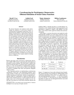 Crowdsourcing for Participatory Democracies: Efficient