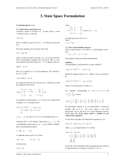 3. State Space Formulation