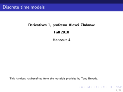 Derivatives, Discrete time models