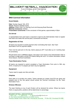 Belmont Carnival Information 2016