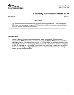Choosing an Ultra Low-Power MCU