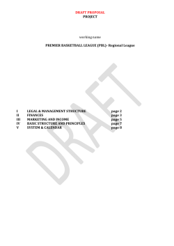 DRAFT PROPOSAL PROJECT working name PREMIER