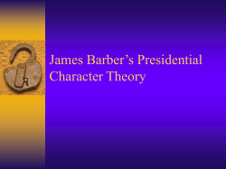 James Barber`s Presidential Character Theory