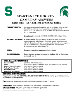 SPARTAN ICE HOCKEY GAME DAY ANSWERS